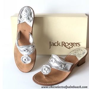 JACK ROGERS HAMPTONS LEATHER SANDALS SIZE